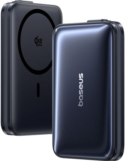 Bežična vanjska baterija Baseus PicoGo AM61, 10000mAh, 45W, PD + FQI, 1 x QI - 2 x USB-C, Crna E0028V00