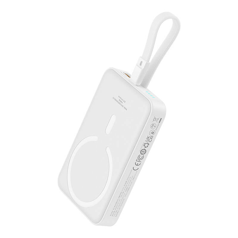 Vanjska baterija Wireless Baseus Magnetic Mini, 10000mAh, 20W, PD + FQI, 1 x Lightning - 1 x QI - 1 x USB-C, Bijela P10022109223-00