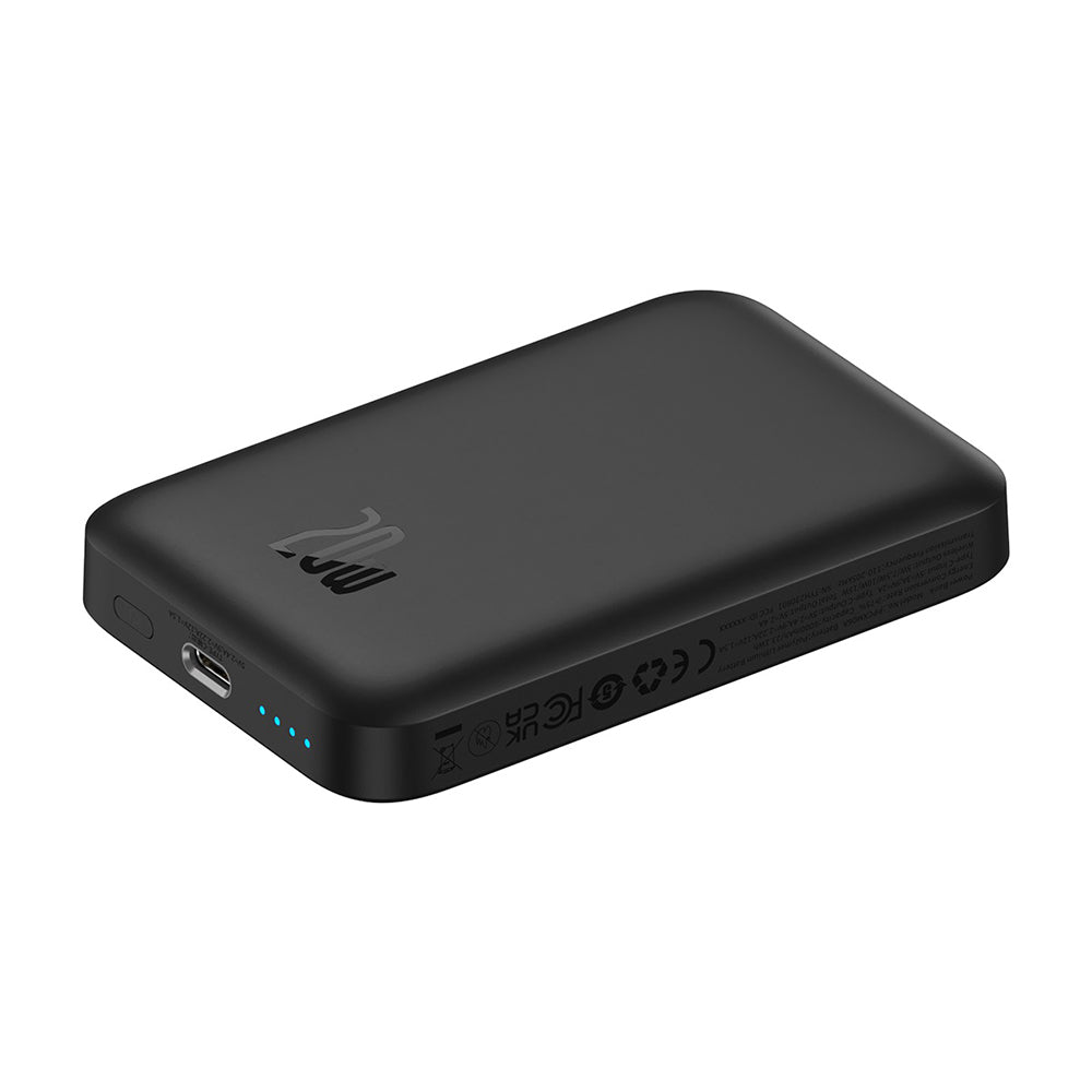 Vanjska bežična baterija Baseus Mini Air, 6000mAh, 20W, PD + FQI, 1 x QI - 1 x USB-C, Crna P10059002113-00