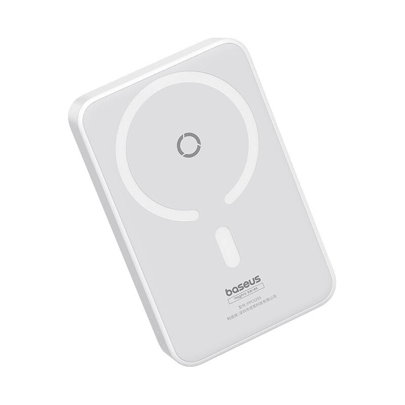 Vanjska bežična baterija Baseus MagPro PPCXZ05, 5000mAh, 20W, PD + FQI, 1 x QI - 1 x USB-C, Bijela P10064101223-00