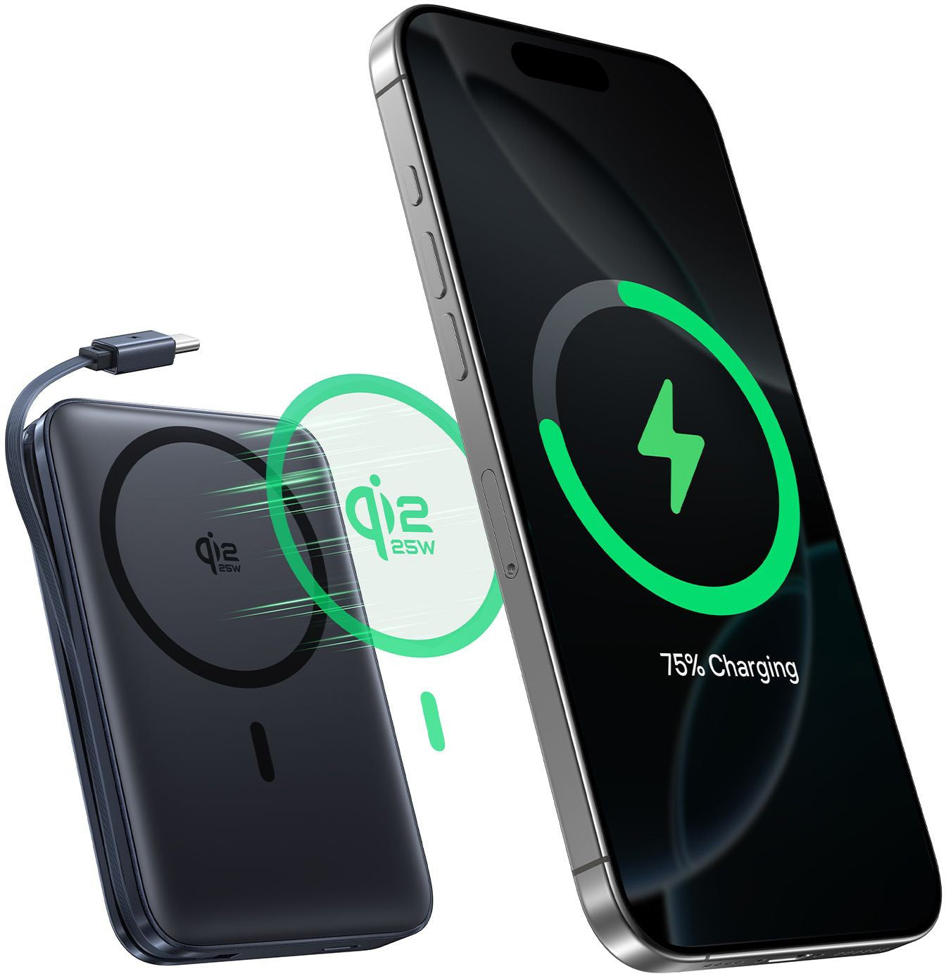 Bežična vanjska baterija Baseus PicoGo AM61, 10000mAh, 45W, PD + FQI, 1 x QI - 2 x USB-C, Crna E0028V00