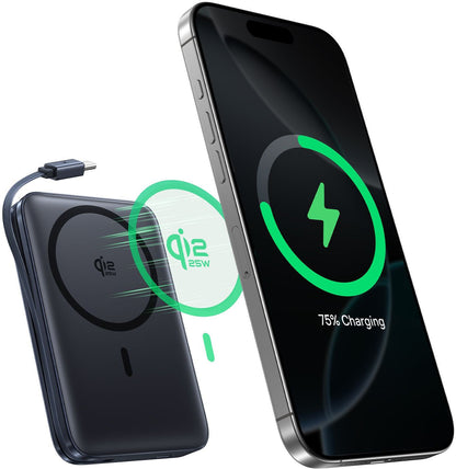Bežična vanjska baterija Baseus PicoGo AM61, 10000mAh, 45W, PD + FQI, 1 x QI - 2 x USB-C, Crna E0028V00