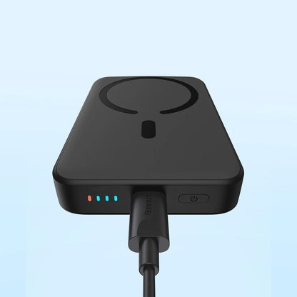 Vanjska baterija Wireless Baseus Magnetic Mini, 10000mAh, 20W, PD + FQI, 1 x QI - 1 x USB-C, crna PPCX070001