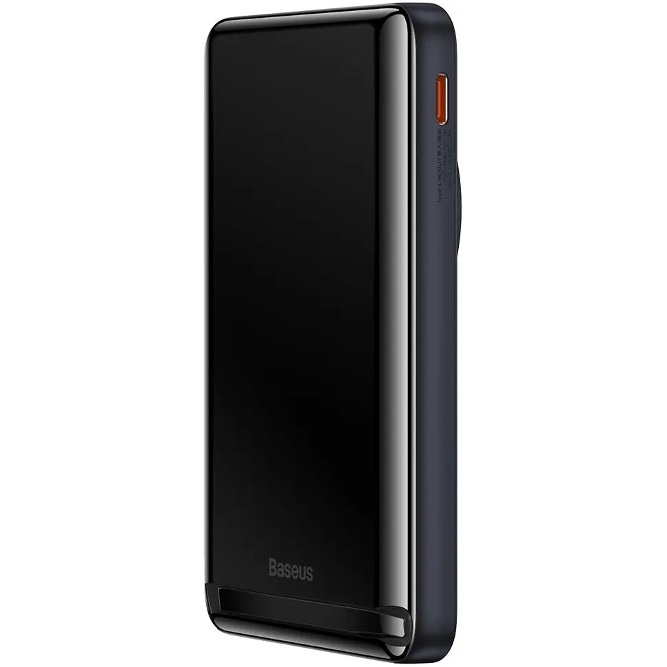 Vanjska baterija bežična Baseus Magnetic Bracket, 10000mAh, 20W, PD + FQI, 1 x QI - 1 x USB-C, plava PPCX000203