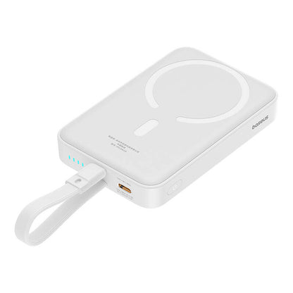 Vanjska baterija Wireless Baseus Magnetic Mini, 10000mAh, 20W, PD + FQI, 1 x Lightning - 1 x QI - 1 x USB-C, Bijela P10022109223-00