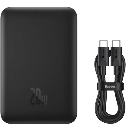 Vanjska baterija Wireless Baseus Magnetic Mini, 10000mAh, 20W, PD + FQI, 1 x QI - 1 x USB-C, crna PPCX070001