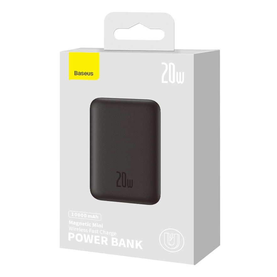 Vanjska baterija Wireless Baseus Magnetic Mini, 10000mAh, 20W, PD + FQI, 1 x QI - 1 x USB-C, crna PPCX070001