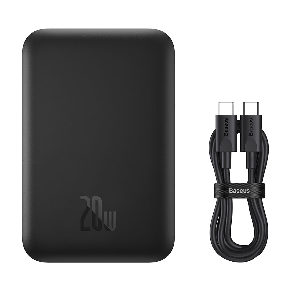 Vanjska bežična baterija Baseus Mini Air, 6000mAh, 20W, PD + FQI, 1 x QI - 1 x USB-C, Crna P10059002113-00