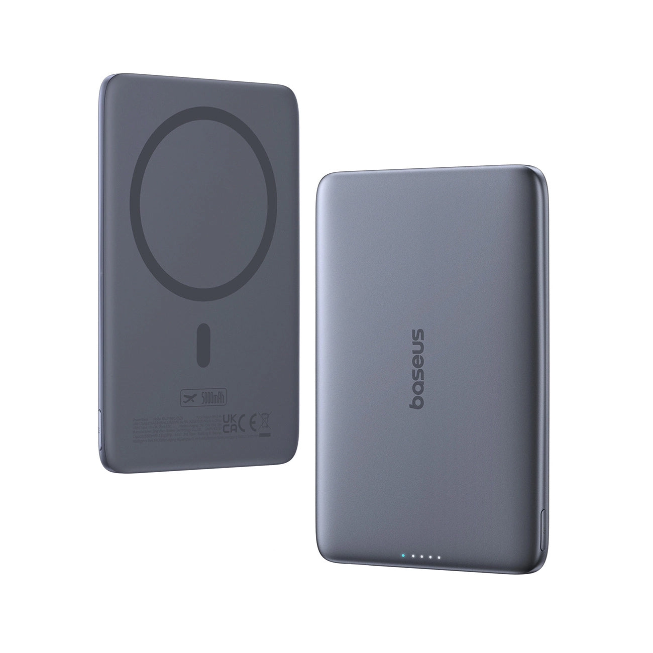 Vanjska bežična baterija Baseus PicoGo AM41, 5000mAh, 20W, PD + FQI, 1 x QI - 1 x USB-C, Siva P1007680C813-00