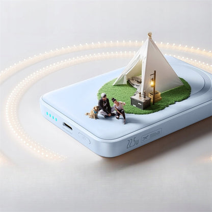Bežična vanjska baterija Baseus EnerFill FM11 Ultra-Mini, 10000mAh, 22.5W, PD + FQI, 1 x QI - 1 x USB-C, Plava P1008210E313-00