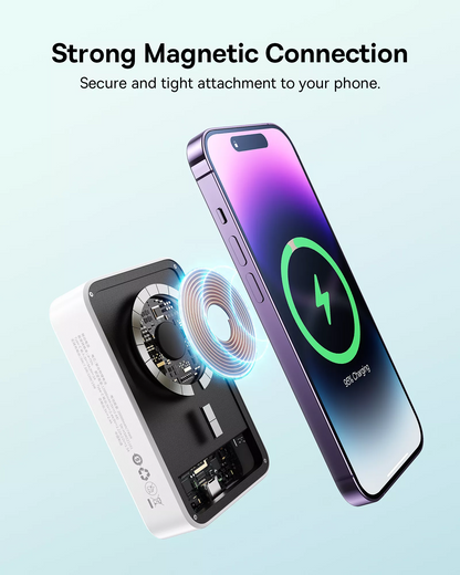 Bežična vanjska baterija Baseus EnerFill FM41 Mini, 20000mAh, 20W, PD + FQI, 1 x QI - 1 x USB-C, Bijela E0027U01