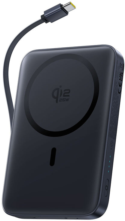 Bežična vanjska baterija Baseus PicoGo AM61, 10000mAh, 45W, PD + FQI, 1 x QI - 2 x USB-C, Crna E0028V00