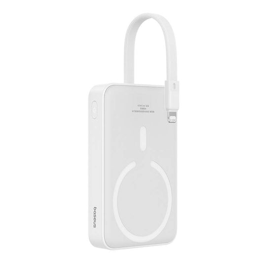Vanjska baterija Wireless Baseus Magnetic Mini, 10000mAh, 20W, PD + FQI, 1 x Lightning - 1 x QI - 1 x USB-C, Bijela P10022109223-00