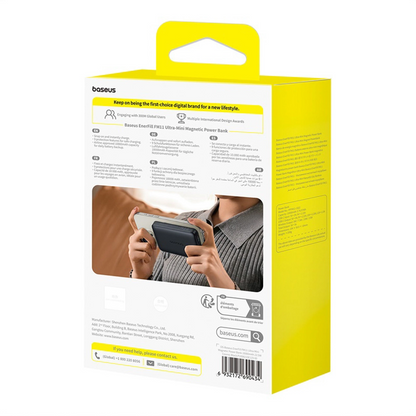 Vanjska bežična baterija Baseus EnerFill FM11 Ultra-Mini, 10000mAh, 22.5W, PD + FQI, 1 x QI - 1 x USB-C, Crna P1008210E123-00
