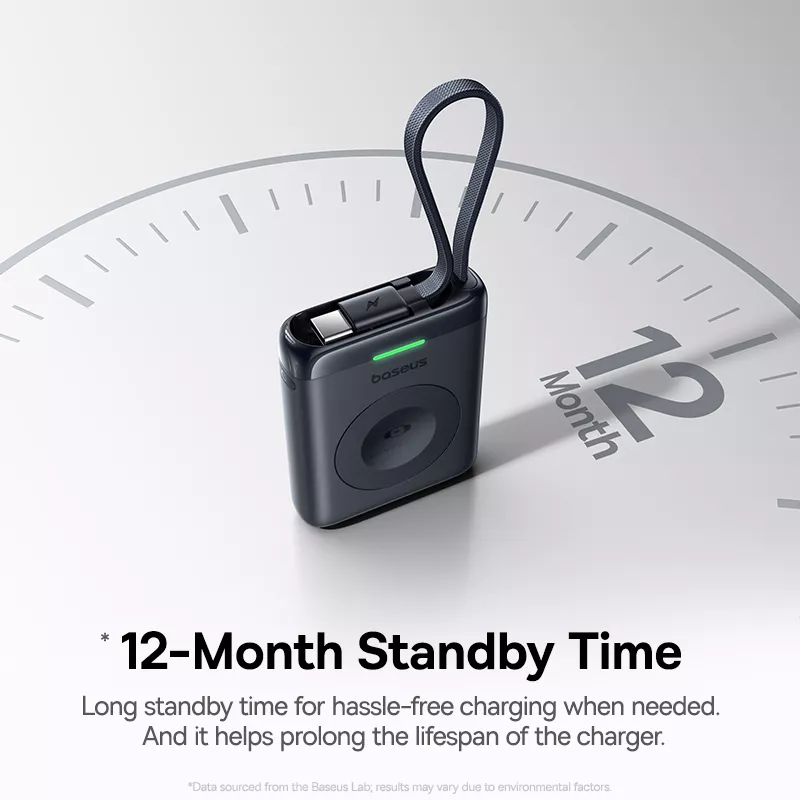 Bežična vanjska baterija Baseus EnerFill FW11 za Apple Watch Series, 1640mAh, 5W, 1 x QI, Crna E0205301