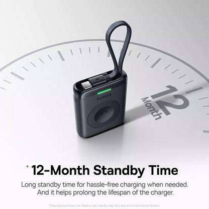 Bežična vanjska baterija Baseus EnerFill FW11 za Apple Watch Series, 1640mAh, 5W, 1 x QI, Crna E0205301
