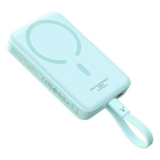 Vanjska baterija Wireless Baseus Magnetic Mini, 10000mAh, 30W, PD + FQI, 1 x Lightning - 1 x QI - 1 x USB-C, Plava P1002210B333-00