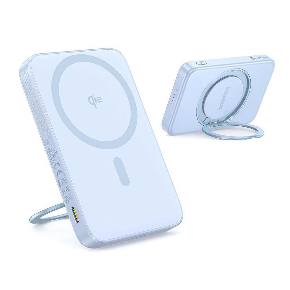 Vanjska bežična baterija Baseus PicoGo, 5000mAh, 20W, PD + FQI, 1 x QI - 1 x USB-C, Plava P10076800313-00
