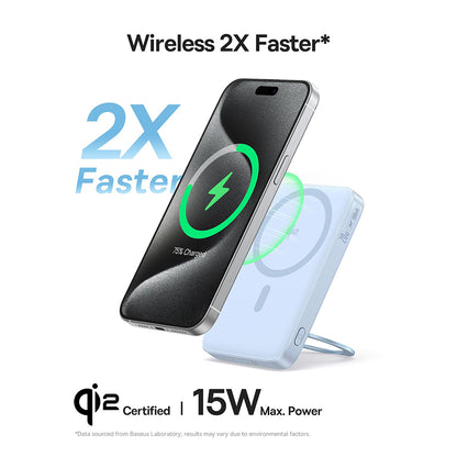 Vanjska bežična baterija Baseus PicoGo, 5000mAh, 20W, PD + FQI, 1 x QI - 1 x USB-C, Plava P10076800313-00