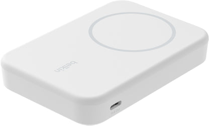 Bežična vanjska baterija Belkin BoostCharge Pro s postoljem, 8000mAh, 15W, FQI, 1 x QI - 1 x USB-C, Bijela BPD007btWH