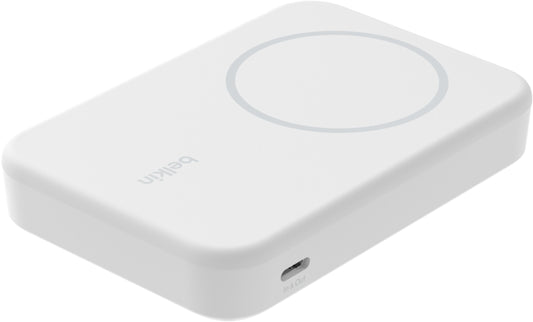 Bežična vanjska baterija Belkin BoostCharge Pro s postoljem, 8000mAh, 15W, FQI, 1 x QI - 1 x USB-C, Bijela BPD007btWH
