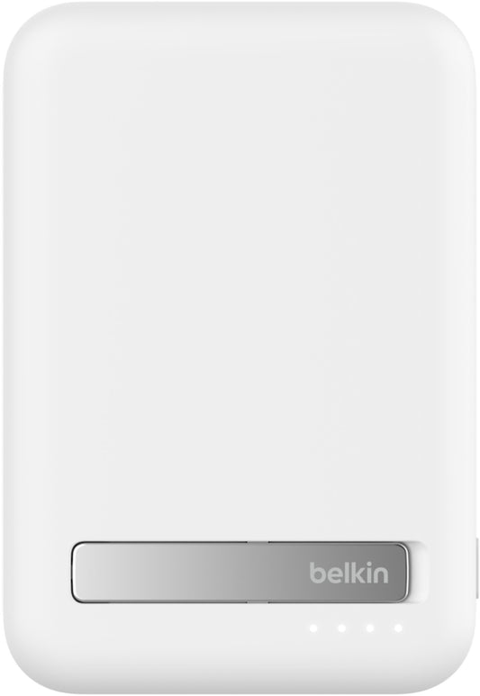 Bežična vanjska baterija Belkin BoostCharge Pro s postoljem, 10000mAh, 15W, FQI, 1 x QI - 1 x USB-C, Bijela BPD008btWH