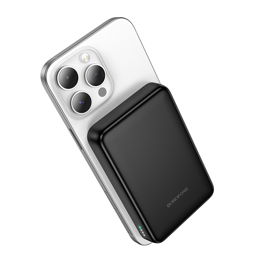 Vanjska bežična baterija Borofone BJ82A Dawn, 10000mAh, 22.5W, QC + PD + FQI, 1 x QI - 1 x USB-A - 1 x USB-C, Crna