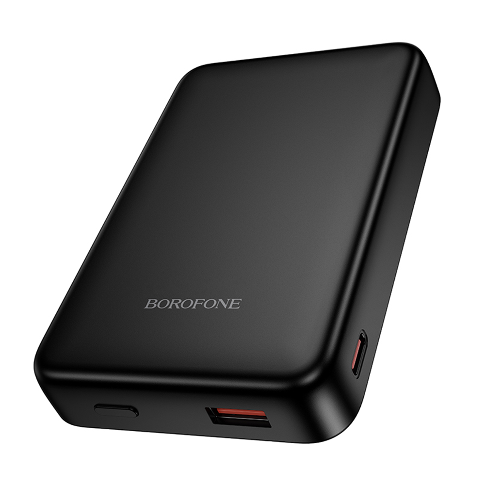 Vanjska bežična baterija Borofone BJ82A Dawn, 10000mAh, 22.5W, QC + PD + FQI, 1 x QI - 1 x USB-A - 1 x USB-C, Crna