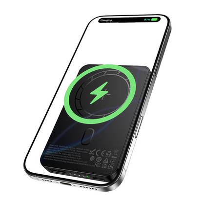 Vanjska bežična baterija Borofone BJ82 Dawn, 5000mAh, 10W, 1 x QI - 1 x USB-A, Crna