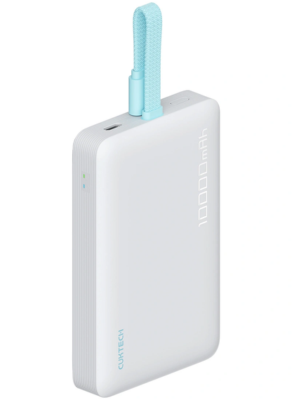 Bežična vanjska baterija Cuktech CP132ML, 10000mAh, 22.5W, PD + QI, 2 x USB-C, Bijela
