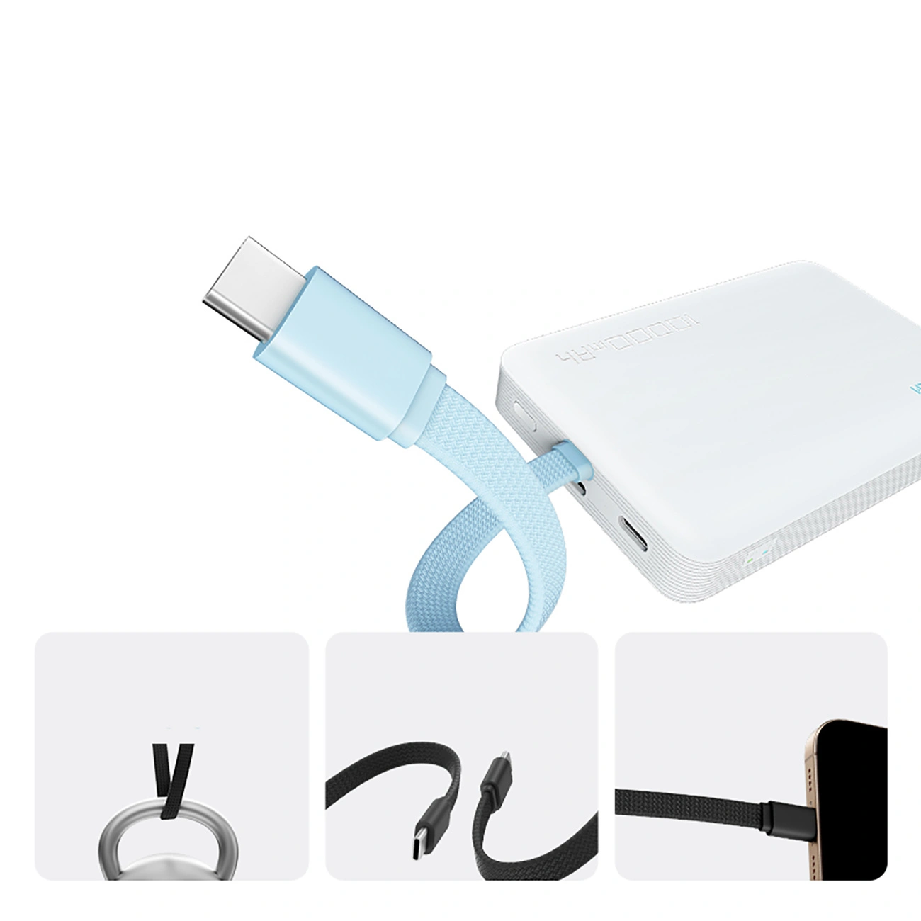 Bežična vanjska baterija Cuktech CP132ML, 10000mAh, 22.5W, PD + QI, 2 x USB-C, Bijela