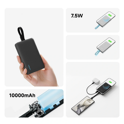 Bežična vanjska baterija Cuktech CP132ML, 10000mAh, 22.5W, PD + QI, 2 x USB-C, Bijela