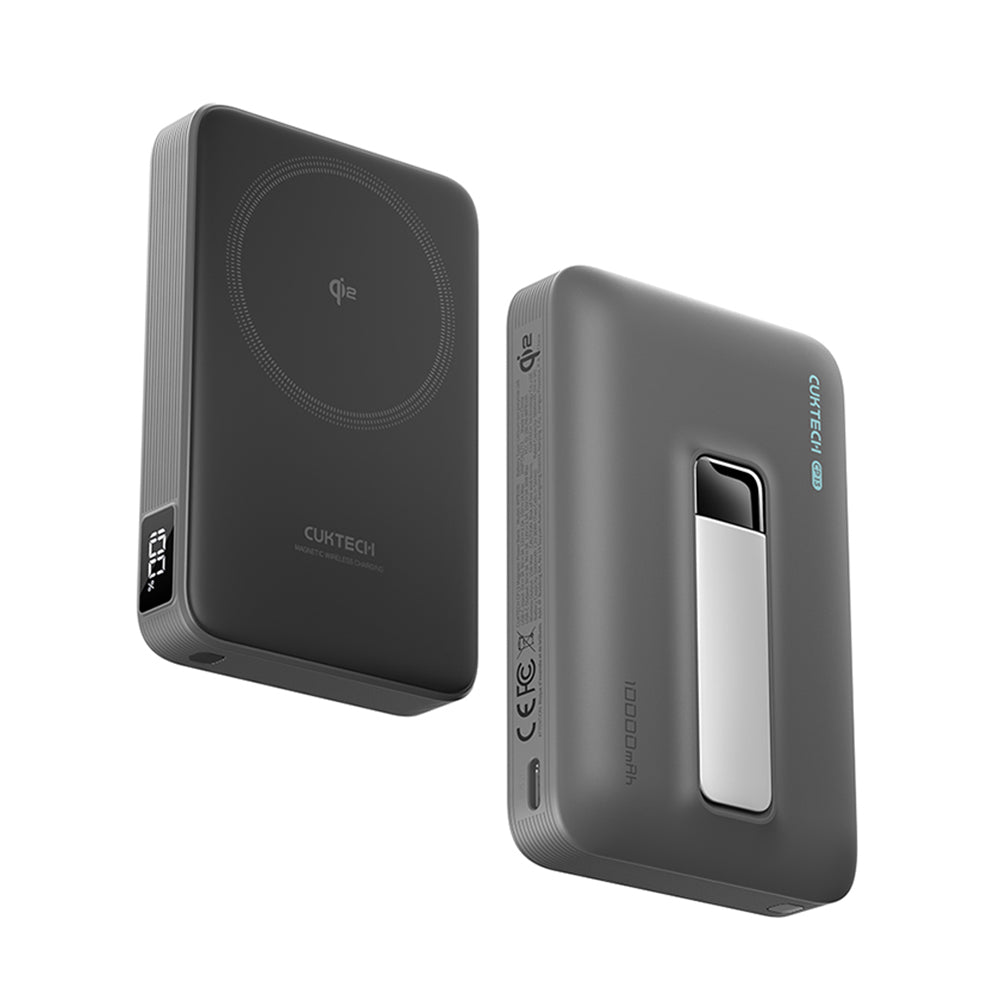 Bežična vanjska baterija Cuktech WPB100, 10000mAh, 30W, PD + FQI, 1 x QI - 1 x USB-C, Siva CUWPB100GLBK