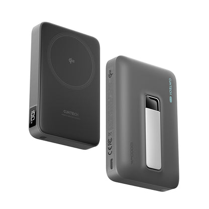 Bežična vanjska baterija Cuktech WPB100, 10000mAh, 30W, PD + FQI, 1 x QI - 1 x USB-C, Siva CUWPB100GLBK