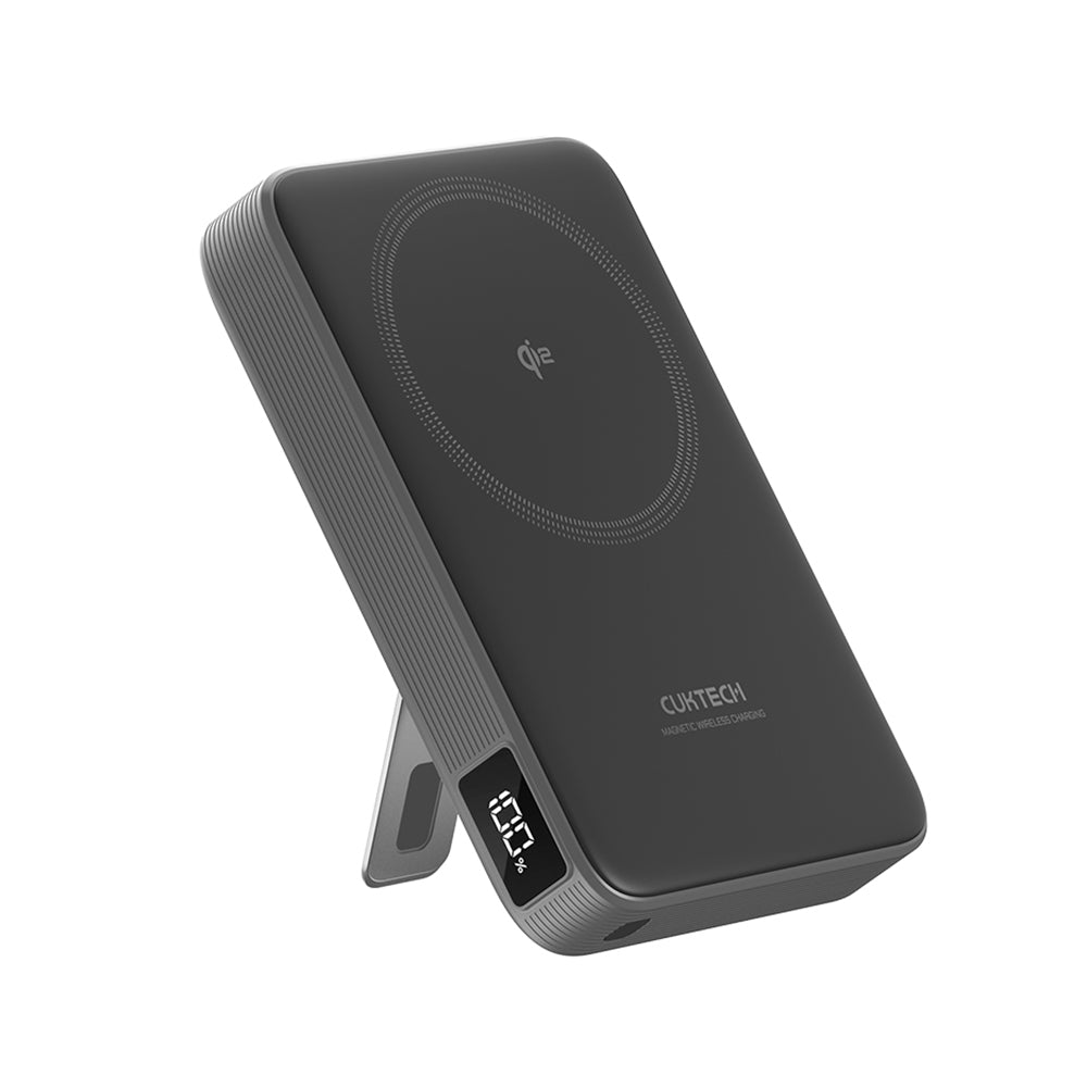Bežična vanjska baterija Cuktech WPB100, 10000mAh, 30W, PD + FQI, 1 x QI - 1 x USB-C, Siva CUWPB100GLBK