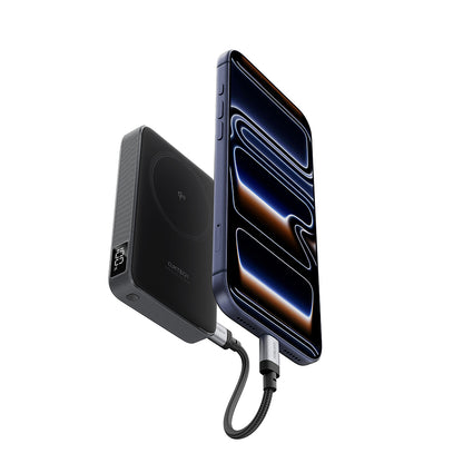 Bežična vanjska baterija Cuktech WPB100, 10000mAh, 30W, PD + FQI, 1 x QI - 1 x USB-C, Siva CUWPB100GLBK