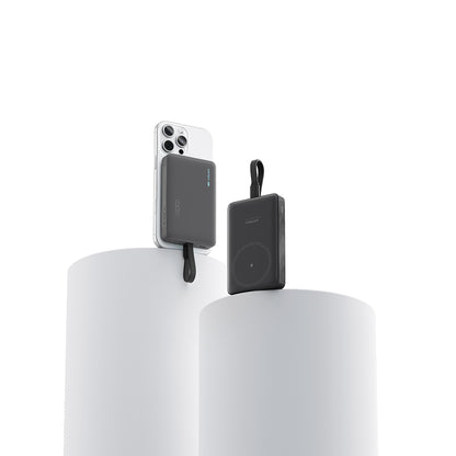 Bežična vanjska baterija Cuktech WPB100L, 10000mAh, 22.5W, PD + FQI, 1 x QI - 2 x USB-C, Crna CKWPB100LGLBK