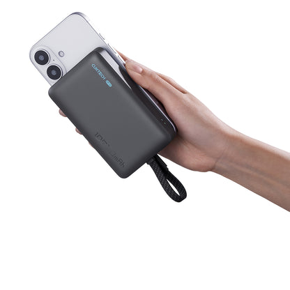 Bežična vanjska baterija Cuktech WPB100L, 10000mAh, 22.5W, PD + FQI, 1 x QI - 2 x USB-C, Crna CKWPB100LGLBK