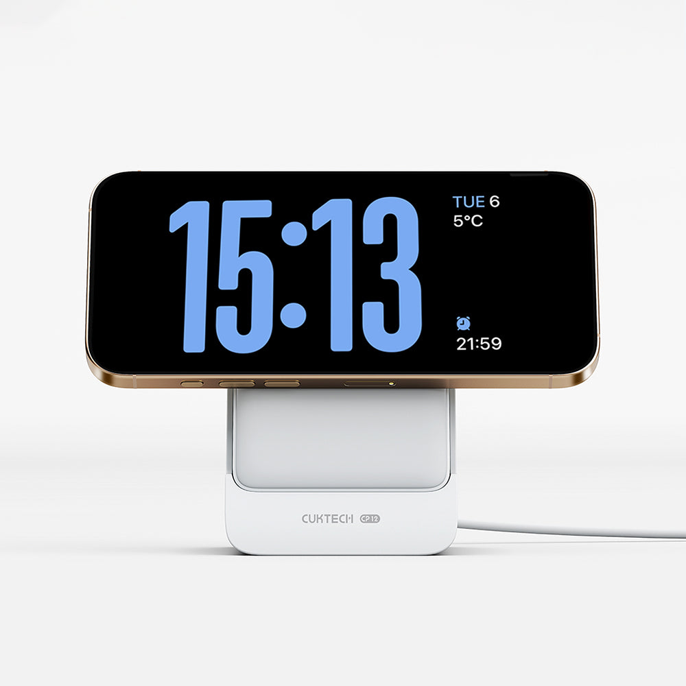 Bežična vanjska baterija Cuktech WPB100N, 10000mAh, 20W, PD + FQI, 1 x QI - 1 x USB-C, Bijela CKWPB100NGLGR