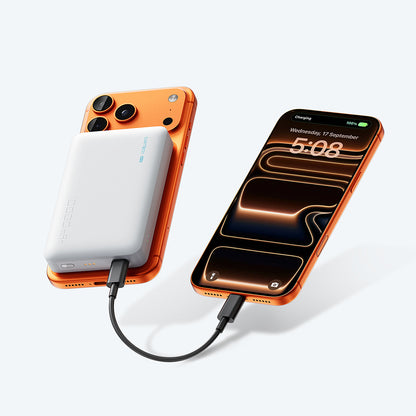 Bežična vanjska baterija Cuktech WPB100N, 10000mAh, 20W, PD + FQI, 1 x QI - 1 x USB-C, Bijela CKWPB100NGLGR