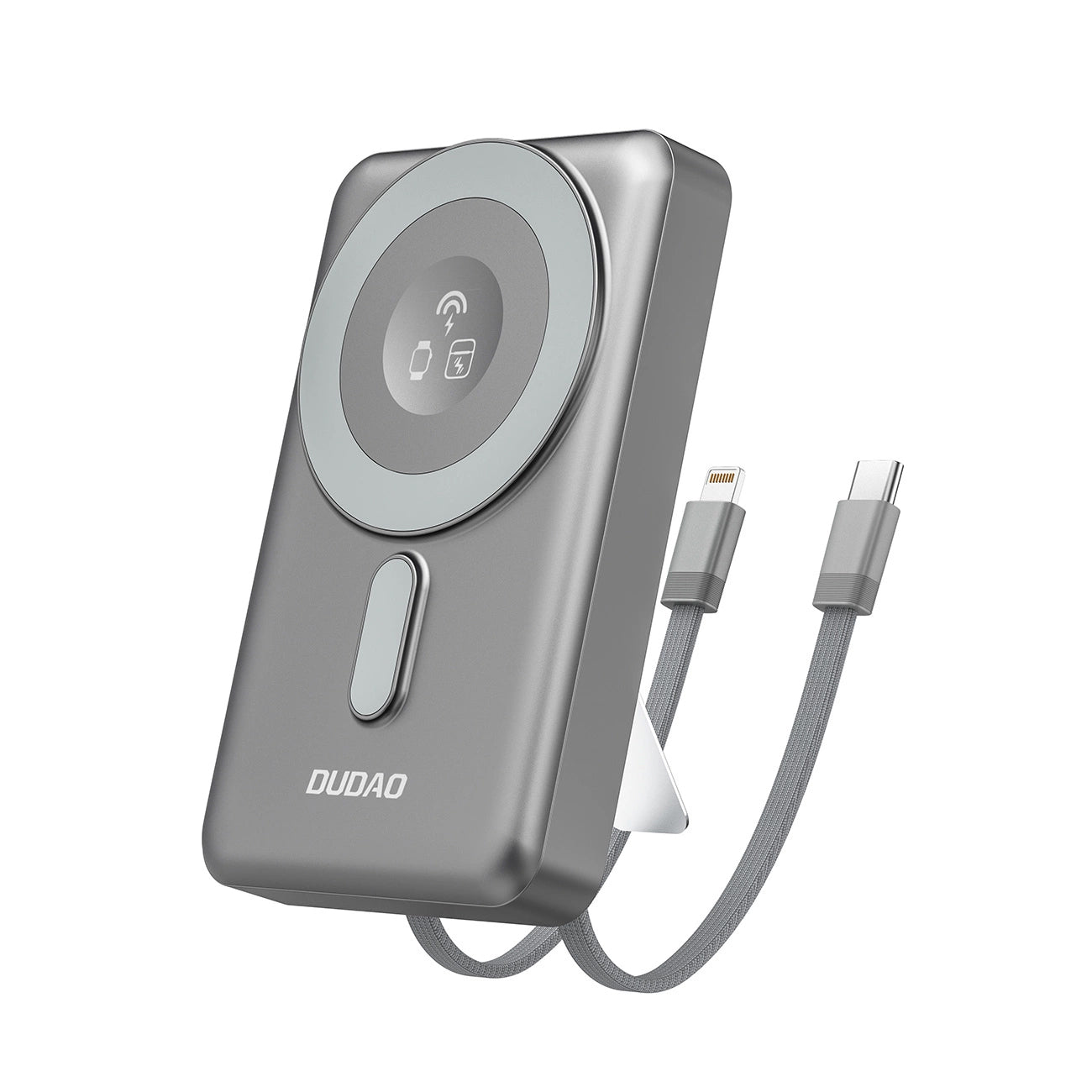 Vanjska baterija Wireless Dudao K29, 10000mAh, 20W, PD + FQI, 1 x Lightning - 1 x QI - 1 x USB-C, Siva