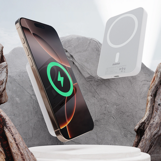 Vanjska baterija Wireless Dudao K26, 10000mAh, 20W, PD + FQI, 1 x QI - 1 x USB-C, Bijela