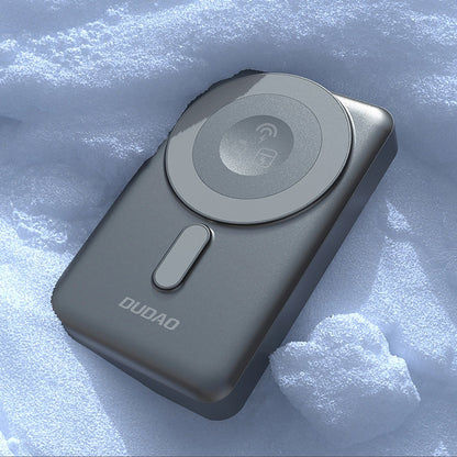 Vanjska baterija Wireless Dudao K29, 10000mAh, 20W, PD + FQI, 1 x Lightning - 1 x QI - 1 x USB-C, Siva