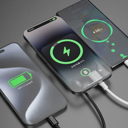 Bežična vanjska baterija Dudao K14S, 5000mAh, 20W, QC + PD + FQI, 1 x QI - 1 x USB-A - 1 x USB-C, Crna