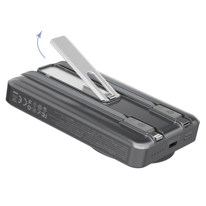 Vanjska baterija Wireless Dudao K29, 10000mAh, 20W, PD + FQI, 1 x Lightning - 1 x QI - 1 x USB-C, Siva