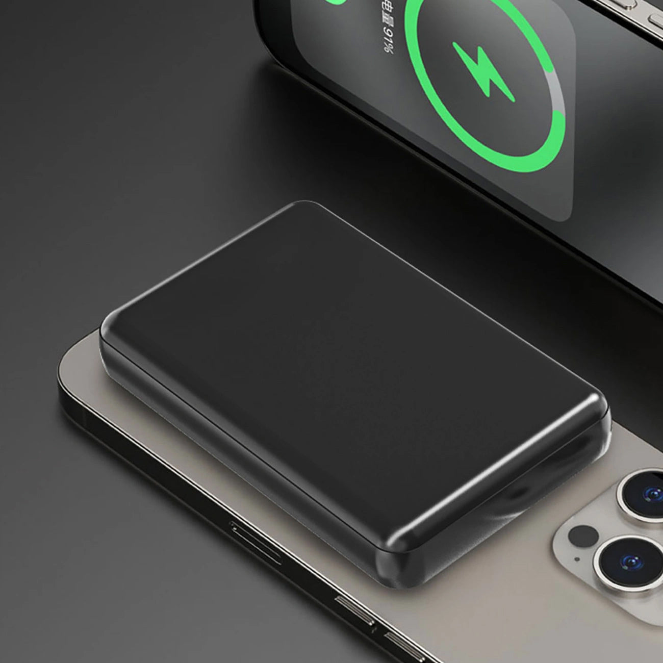 Bežična vanjska baterija Dudao K14S, 5000mAh, 20W, QC + PD + FQI, 1 x QI - 1 x USB-A - 1 x USB-C, Crna