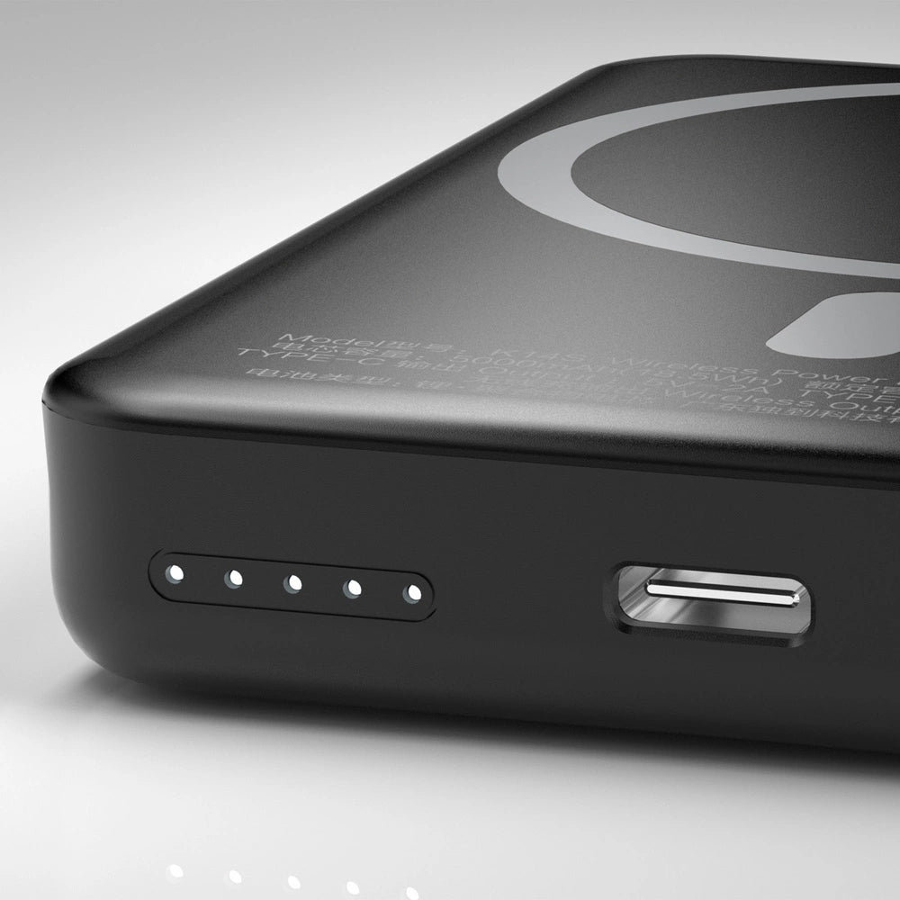 Vanjska baterija Wireless Dudao K14S, 5000mAh, 10W, PD + QI, 1 x QI - 1 x USB-C, Crna