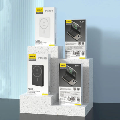 Bežična vanjska baterija Dudao K14S, 5000mAh, 20W, QC + PD + FQI, 1 x QI - 1 x USB-A - 1 x USB-C, Crna