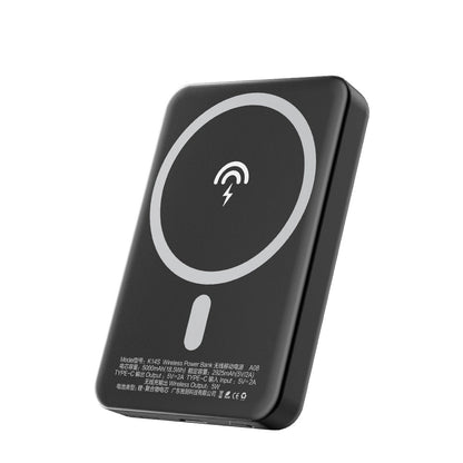 Vanjska baterija Wireless Dudao K14S, 5000mAh, 10W, PD + QI, 1 x QI - 1 x USB-C, Crna