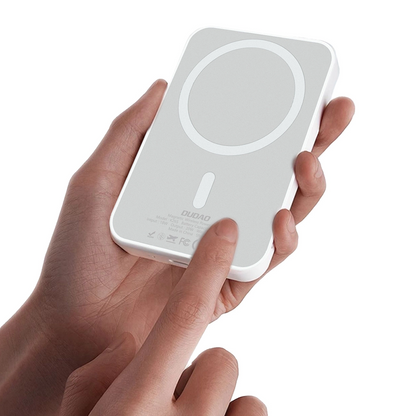 Vanjska baterija Wireless Dudao K26s, 5000mAh, 20W, PD + FQI, 1 x QI - 1 x USB-C, Bijela